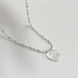 925 Silver Olive Chain Heart Pendant Gift for Women