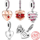 925 Silver Heart Locket Charm for Women's Wedding Party