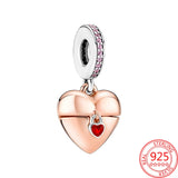 925 Silver Heart Locket Charm for Women's Wedding Party