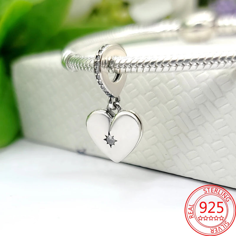 925 Silver Heart Locket Charm for Women's Wedding Party