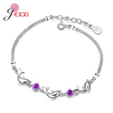 925 Sterling Silver Dolphin Pendant Bracelet for Women