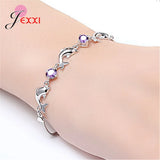 925 Sterling Silver Dolphin Pendant Bracelet for Women