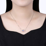 925 Silver Crystal Ball Pendant Necklace for Women S925 Jewelry