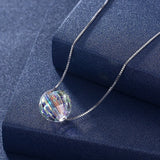 925 Silver Crystal Ball Pendant Necklace for Women S925 Jewelry