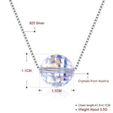 925 Silver Crystal Ball Pendant Necklace for Women S925 Jewelry