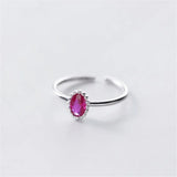925 Sterling Silver Oval Bead Charm Finger Rings Retro Wedding Party Jewelry