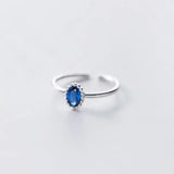 925 Sterling Silver Oval Bead Charm Finger Rings Retro Wedding Party Jewelry