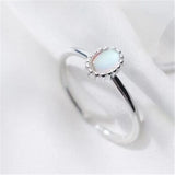 925 Sterling Silver Oval Bead Charm Finger Rings Retro Wedding Party Jewelry