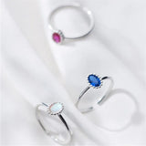 925 Sterling Silver Oval Bead Charm Finger Rings Retro Wedding Party Jewelry