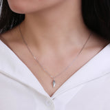 Real 925 Sterling Silver Oxidized Pendant Necklace for Women Feather