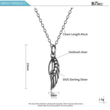Real 925 Sterling Silver Oxidized Pendant Necklace for Women Feather