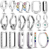 925 Silver Heart Hoop Earrings For Women Wedding Gift