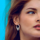 925 Silver Heart Hoop Earrings For Women Wedding Gift