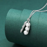 925 Silver Peanut Pearl Pendant Necklace Zircon Jewelry for Women