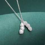 925 Sterling Silver Peanut Pearl Pendant Necklace Zircon Jewelry for Women
