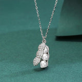 925 Sterling Silver Peanut Pearl Pendant Necklace Zircon Jewelry for Women