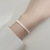 925 Sterling Silver Pearl Bracelet Women's Charm Jewelry