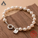 925 Sterling Silver Pearl Bracelet Women's Charm Jewelry