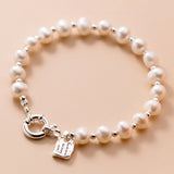 925 Sterling Silver Pearl Bracelet Women's Charm Jewelry