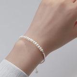 925 Sterling Silver Pearl Bracelet Women's Charm Jewelry