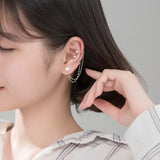 925 Silver Pearl Ear Cuffs Double Layered Wraps Earrings