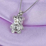 Real 925 Silver Pendant w/ 8mm Pearl & Lovely Bear Animal Design