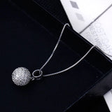 925 Sterling Silver Pendant Ball Necklace Zircon Choker Suspension Jewellery