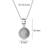 925 Sterling Silver Pendant Ball Necklace Zircon Choker Suspension Jewellery