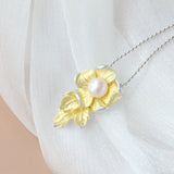 925 Silver Natural Freshwater Pearl Pendant 18k Plated Women Party Jewelry