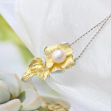 925 Silver Natural Freshwater Pearl Pendant 18k Plated Women Party Jewelry