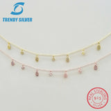 925 Silver Pendant Necklace Choker with Cubic Zircon