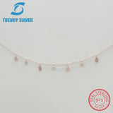 925 Silver Pendant Necklace Choker with Cubic Zircon