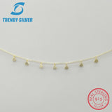 925 Silver Pendant Necklace Chain Choker CZ for Women Jewelry