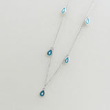 925 Sterling Silver Pendant Necklace Choker Cubic Zircon Women Jewelry