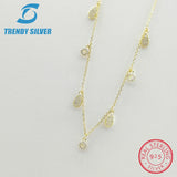 925 Silver Pendant Necklace Choker with Cubic Zircon