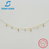 925 Silver Pendant Necklace Choker with Cubic Zircon