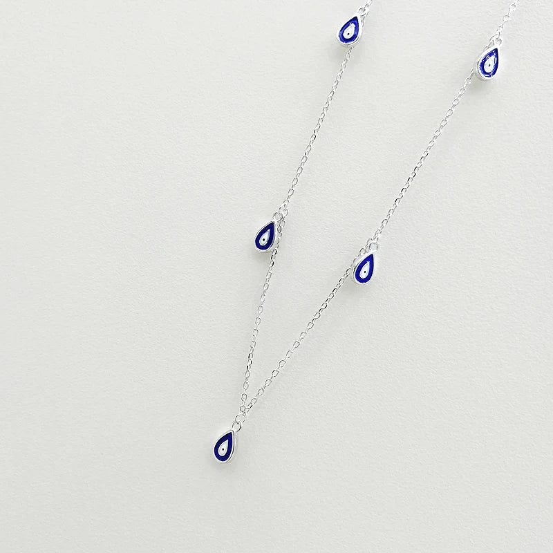 925 Sterling Silver Pendant Necklace Choker Cubic Zircon Women Jewelry