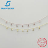 925 Silver Pendant Necklace Chain Choker CZ for Women Jewelry
