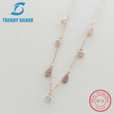 925 Silver Pendant Necklace Choker with Cubic Zircon