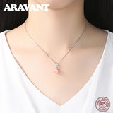 925 Silver Pearl Pendant Necklace Natural Freshwater Pearl Jewelry Women