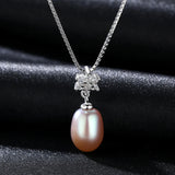 925 Silver Pearl Pendant Necklace Natural Freshwater Pearl Jewelry Women