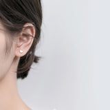 925 Sterling Silver Heart Screw-back Stud Earrings