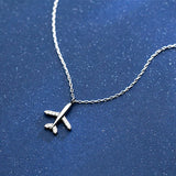 925 Sterling Silver Airplane Pendant Necklace CZ Crystal Tiny Dainty Jewelry