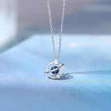 925 Silver Planet Charm Pendent Necklace For Women Girls