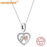 925 Silver Promise For Love Heart Pendant Necklace Jewellery