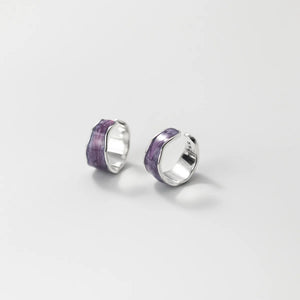 925 Silver Purple Ear Cuffs Non-Pierced Earrings