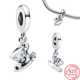 925 Silver Red Enamel Wine Bottle Charm
