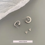 925 Sterling Silver Retro Matte Ear Studs Female Small Silver Ear Ring