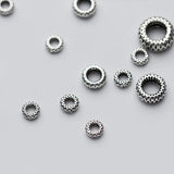 925 Sterling Silver Retro Spacer Beads for DIY Bracelet Necklace
