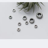 925 Sterling Silver Retro Spacer Beads for DIY Bracelet Necklace